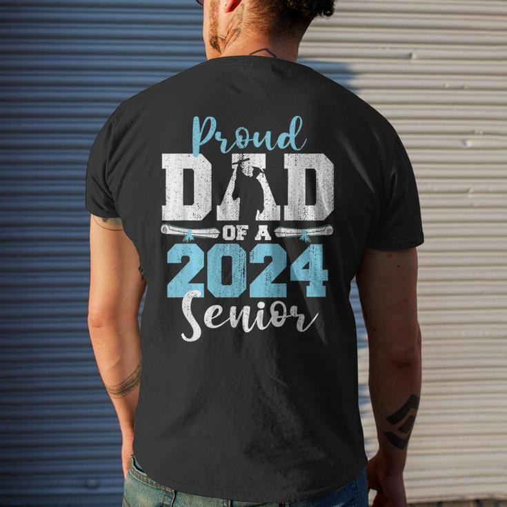Proud Dad Of A 2024 24 Senior Graduate Seniors Graduation Mens Back Print T-shirt Gifts for Him