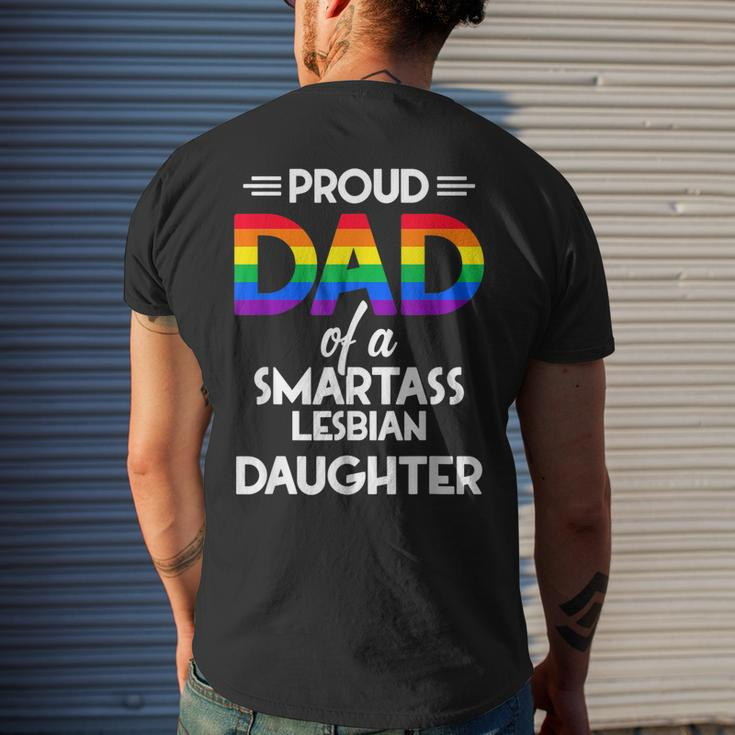 Proud Dad Of A Smartass Lesbian Daughter Lgbt Parent Men's Back Print T-shirt Gifts for Him