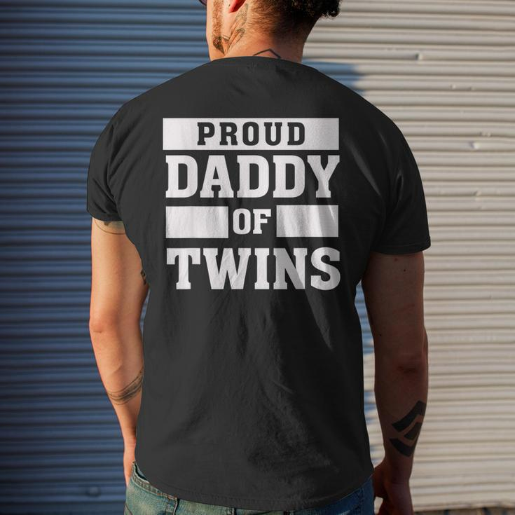 Proud Daddy Of Twins Father Twin DadMens Back Print T-shirt Gifts for Him