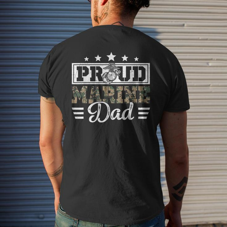 Proud Marine Military Dad Veteran Men's T-shirt Back Print Gifts for Him
