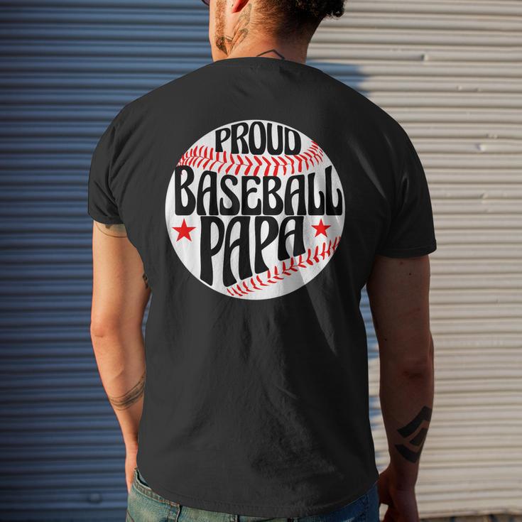 Proud Papa Baseball T Grandson Idea For Grandpa Men's Back Print T-shirt