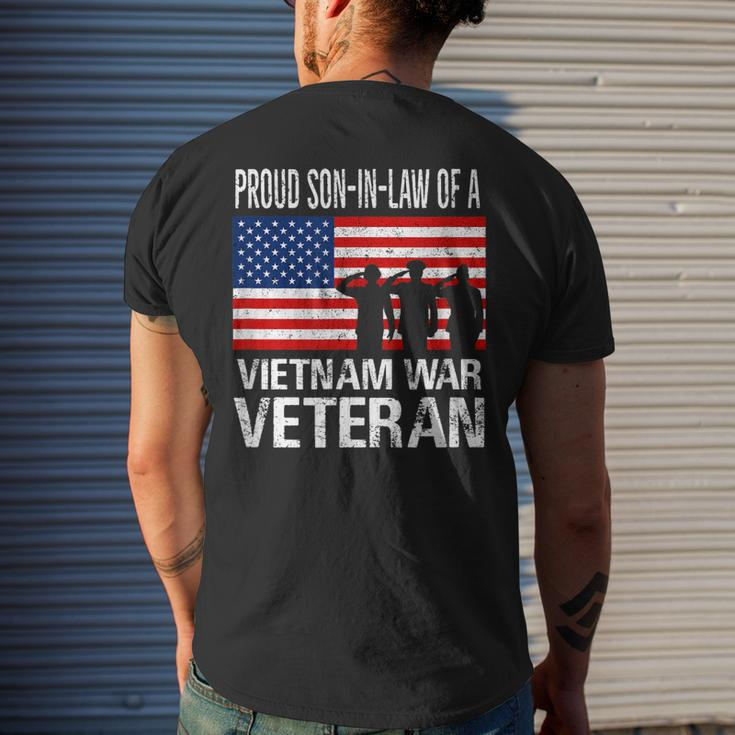 Proud Son-In-Law Vietnam War Veteran Matching Father-In-Law Men's T-shirt Back Print Gifts for Him