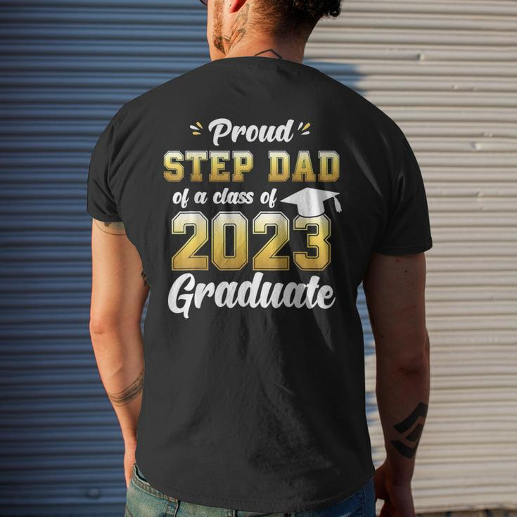 Proud Step Dad Of A Class Of 2023 Seniors Graduation 23 Mens Back Print T-shirt Gifts for Him