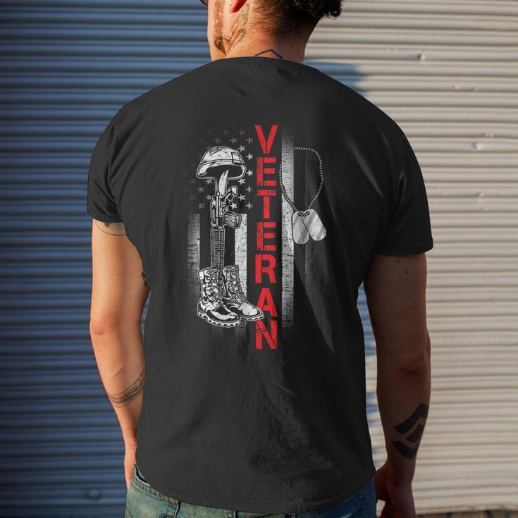 Proud Us Veteran Army Soldier Military Us Navy July 4Th Gift Mens Back Print T-shirt Gifts for Him