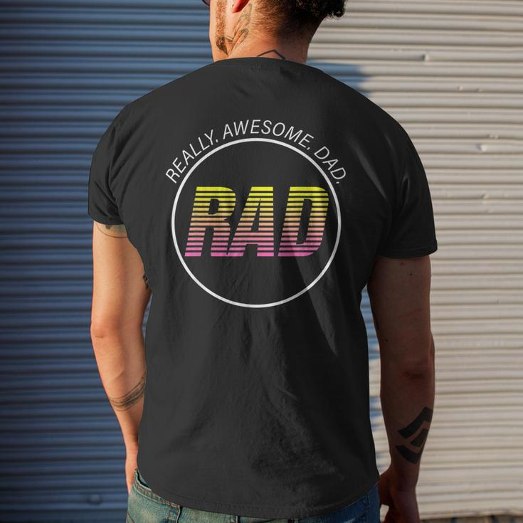 Rad Really Awesome Dad Happy Fathers Day Mens Back Print T-shirt Gifts for Him