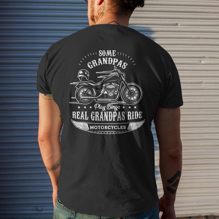 Real Grandpas Ride Motorcycles Funny Bike Riding Gift Biker Men's Crewneck Short Sleeve Back Print T-shirt Gifts for Him