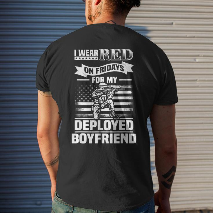 Red Friday Military Girlfriend Deployed Patriotic Men's T-shirt Back Print Gifts for Him