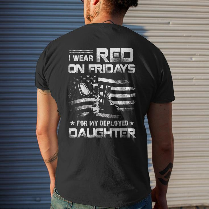 Red Friday Military Remember Everyone Deployed For Daughter Mens Back Print T-shirt Gifts for Him