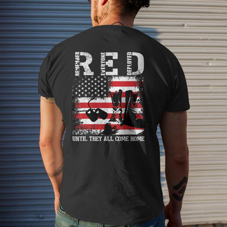 Red Friday Remember Everyone Deployed Usa Flag Army Military Mens Back Print T-shirt Gifts for Him