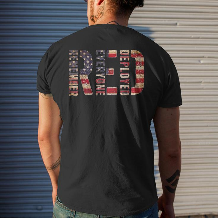 Red Fridays Remember Everyone Deployed American Flag Men's Back Print T-shirt Gifts for Him
