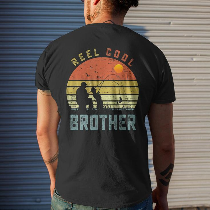 Reel Cool Brother Fathers Day Gift For Fishing Dad Mens Back Print T-shirt Gifts for Him
