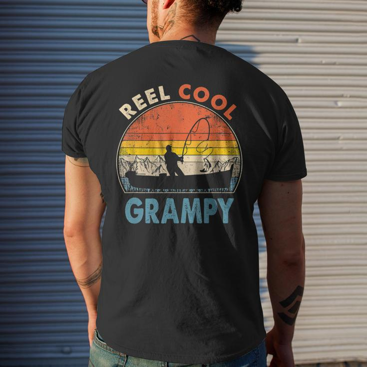 Reel Cool Grampy Fathers Day Gift For Fishing Dad Mens Back Print T-shirt Gifts for Him
