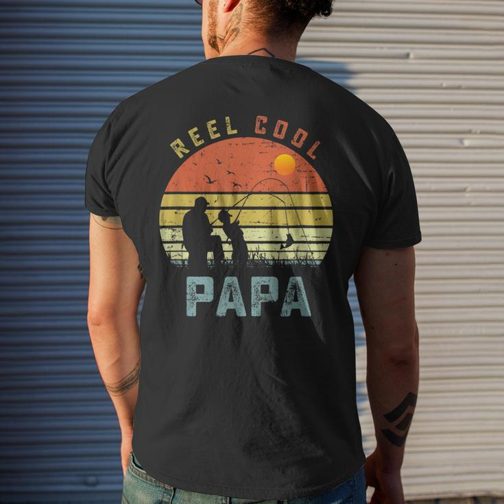 Reel Cool Papa Fathers Day Gift For Fishing Dad Mens Back Print T-shirt Gifts for Him