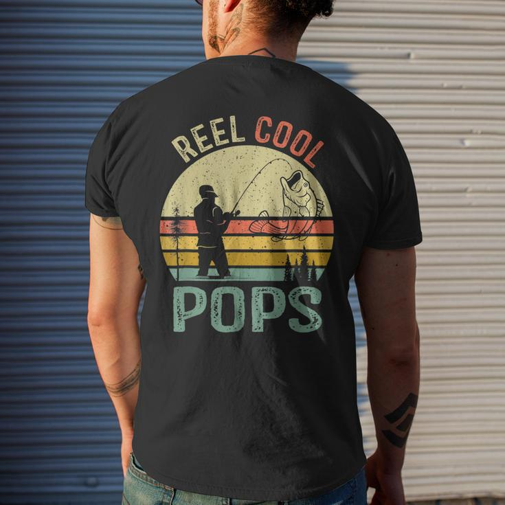 Reel Cool Pops Fishing Dad Gifts Fathers Day Fisherman Mens Back Print T-shirt Gifts for Him