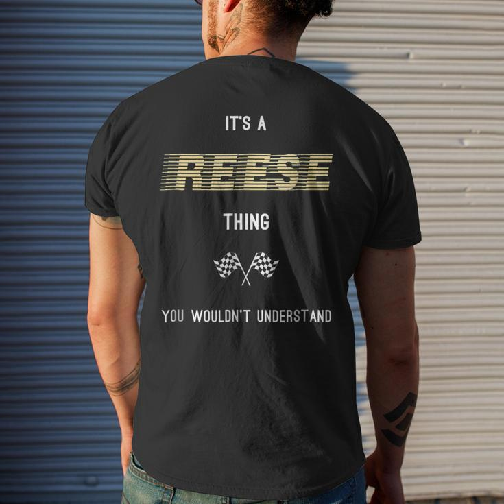 Reese Cool Last Name Family Names Mens Back Print T-shirt Gifts for Him