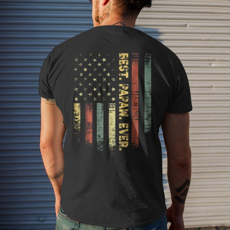 Retro Best Papaw Ever Vintage American FlagFor Dad Men's Back Print T-shirt Gifts for Him