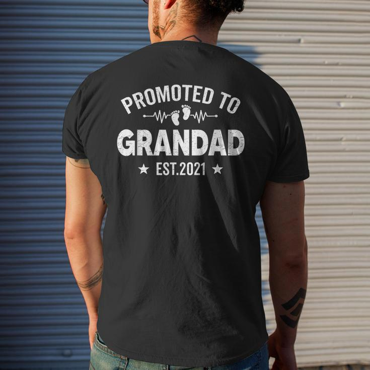 Retro Promoted To Grandad Est2021 New Baby Gifts Mens Back Print T-shirt Gifts for Him