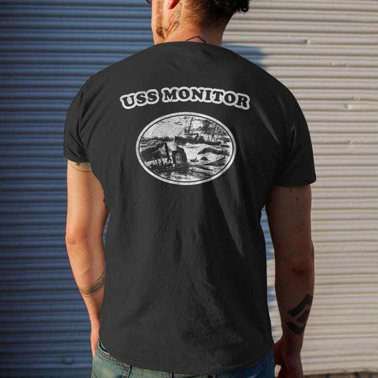 Retro Uss Monitor Civil War Men's T-shirt Back Print Gifts for Him