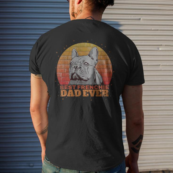 Retro Vintage Best Frenchie Dad Ever French Bulldog Dog Men's Back Print T-shirt Gifts for Him