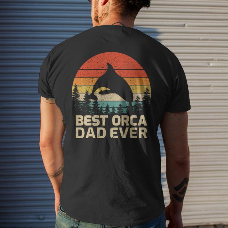 Retro Vintage Best Orca Dad Ever Father’S Day Long Sleeve Men's Back Print T-shirt Gifts for Him