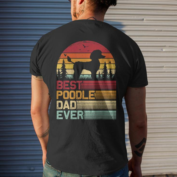 Retro Vintage Best Poodle Dad Ever Fathers Day Men's T-shirt Back Print Gifts for Him