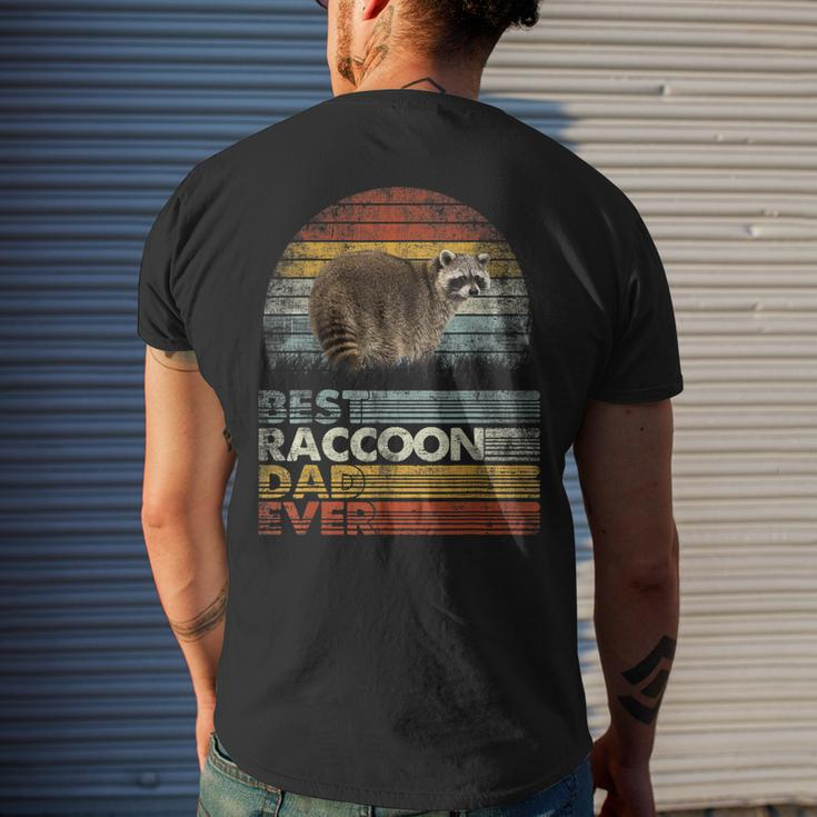 Retro Vintage Best Raccoon Dad Ever Animals Lover Men's T-shirt Back Print Gifts for Him
