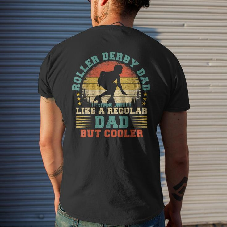 Mens Roller Derby Lover Vintage Roller Derby Dad Fathers Day Men's T-shirt Back Print Gifts for Him