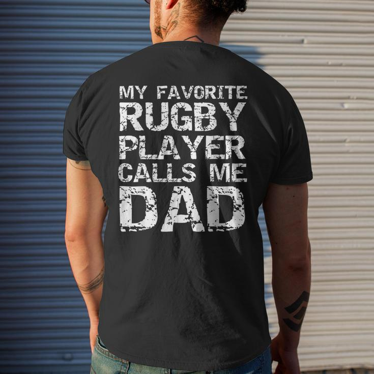 Rugby Father Cool My Favorite Rugby Player Calls Me Dad Men's T-shirt Back Print Gifts for Him