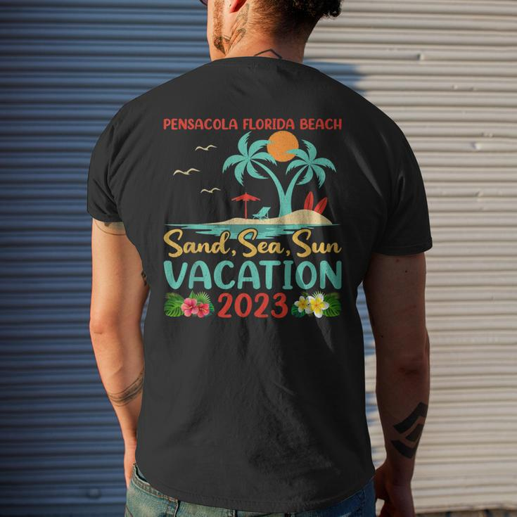 Sand Sea Sun Vacation 2023 Pensacola Florida Beach Men's Back Print T-shirt Gifts for Him