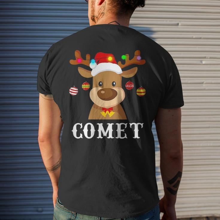 Santa Reindeer Comet Xmas Group Costume Men's T-shirt Back Print Gifts for Him