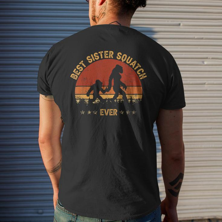 Sasquatch Best Sister Squatch Ever Bigfoot Sister Family Mens Back Print T-shirt Gifts for Him