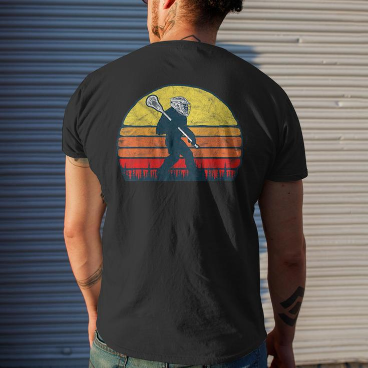 Sasquatch Lax Bigfoot Lacrosse Vintage 80S Sunset Men's T-shirt Back Print Gifts for Him