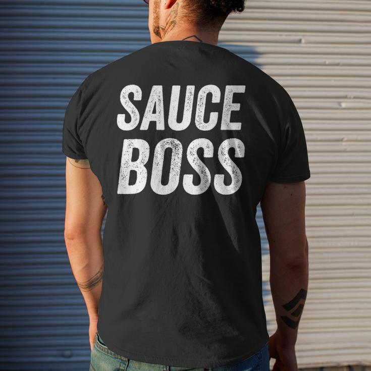 Sauce Boss Chef Bbq Cook Food Humorous V2 Men's T-shirt Back Print Gifts for Him