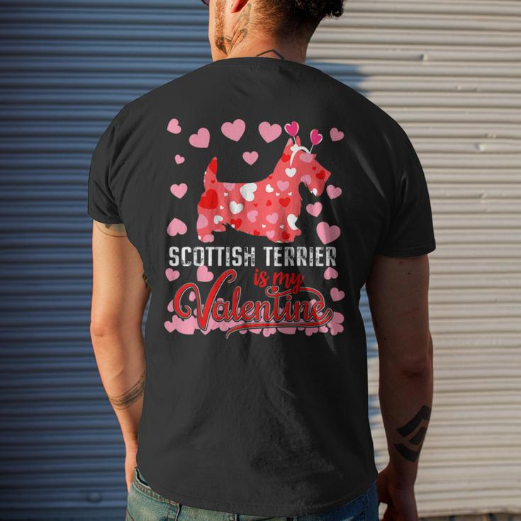 Scottish Terrier Is My Valentine Dog Lover Dad Mom Men's Back Print T-shirt Gifts for Him