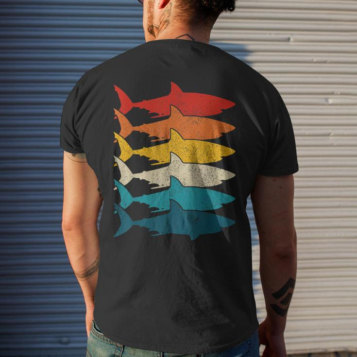Shark Vintage Fish Fishing Great White Shark Retro Men's Back Print T-shirt Gifts for Him