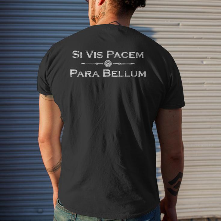 Si Vis Pacem Para Bellum - Latin Saying Men's Back Print T-shirt | Mazezy