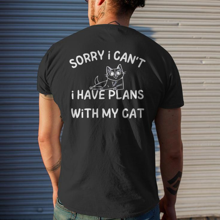 Sorry I Can’T I Have Plans With My Cat Men's Back Print T-shirt Gifts for Him