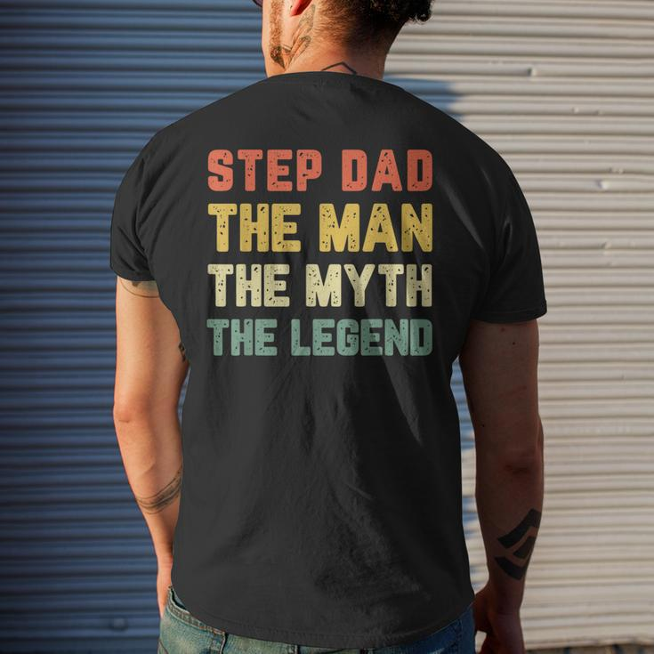 Step Dad The Man The Myth The Legend Vintage Stepdad Mens Back Print T-shirt Gifts for Him