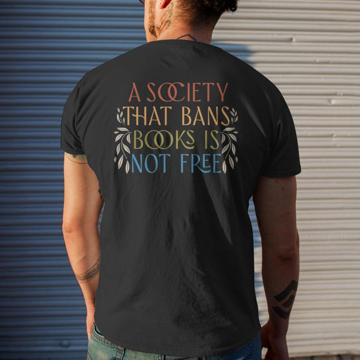 Stop Book Banning Protect Libraries Ban Books Not Bigots Mens Back Print T-shirt Gifts for Him