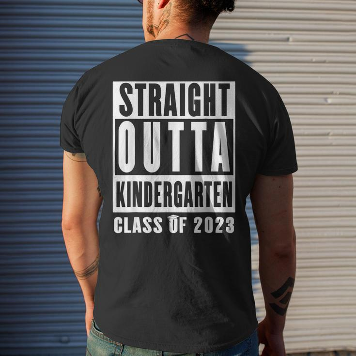Straight Outta Kindergarten Class Of 2023 Graduation Mens Back Print T-shirt Gifts for Him