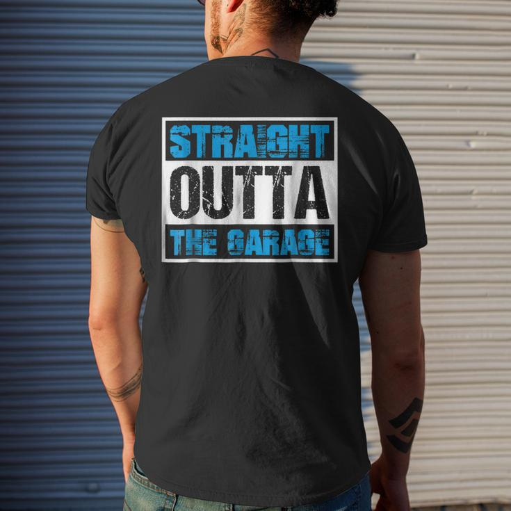 Straight Outta The Garage Funny Mechanic Mens Back Print T-shirt Gifts for Him