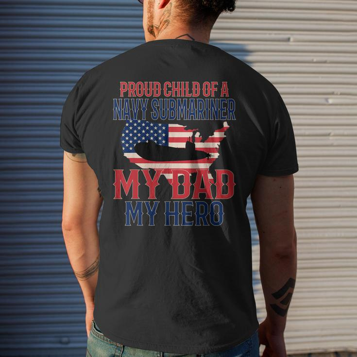 Submariner Submarine Veteran Proud Child Of Navy Submariner Mens Back Print T-shirt Gifts for Him