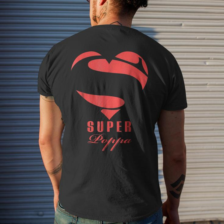 Super Poppa SuperheroGift Mother Father Day Mens Back Print T-shirt Gifts for Him