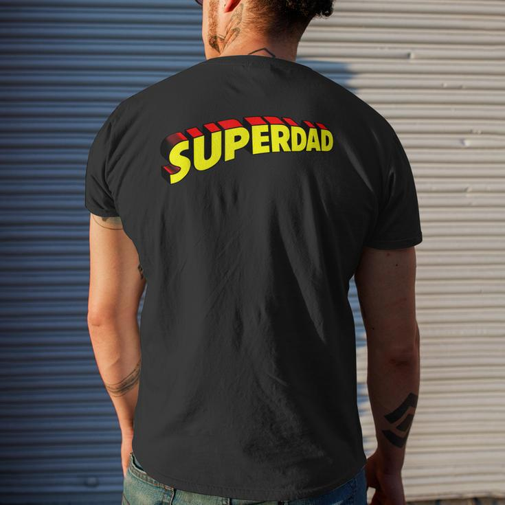 Mens Superdad Super Dad Super Hero Superhero Fathers Day Vintage Men's T-shirt Back Print Gifts for Him