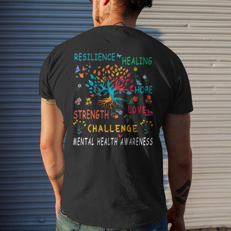 Mental Health Awareness Tree Of Life Hope Men's Back Print T-shirt Gifts for Him