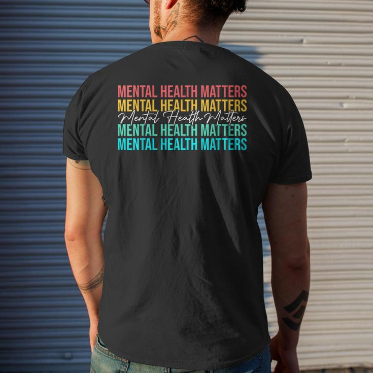 Mental Health Matters Awareness Month Mental Health Men's Back Print T-shirt Gifts for Him