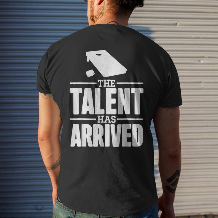 The Talent Has Arrived Cornhole Men Cornhole Grandpa Men's Back Print T-shirt Gifts for Him