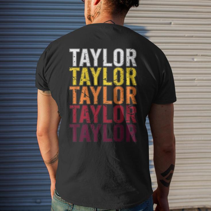 Taylor Retro Wordmark Pattern - Vintage Style Men's Back Print T-shirt Gifts for Him Taylor Retro Wordmark Pattern - Vintage Style Men's Back Print T-shirt Gifts for Him