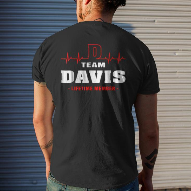 Team Davis Lifetime Member Surname Last Name Mens Back Print T-shirt Gifts for Him