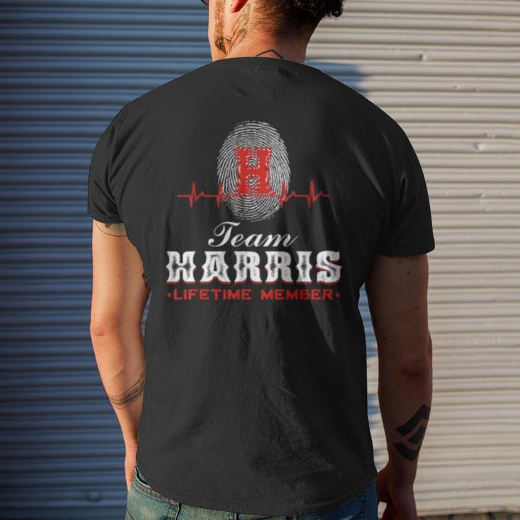 Team Harris Lifetime Member Surname Last Name Gift Mens Back Print T-shirt Gifts for Him